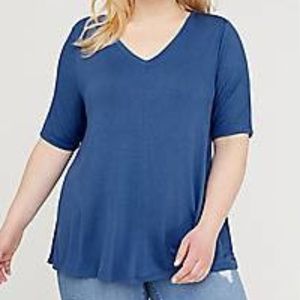 NWT Lane Bryant 22/24 Blue Criss Cross Back Top